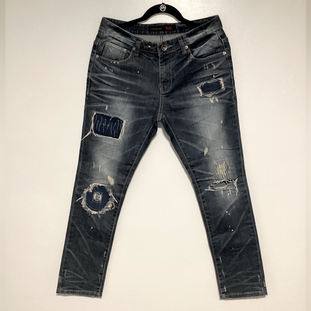 Vintage ILDF Women Jean Size M Street Market It Punk 90s Y2K Blue Cool Art